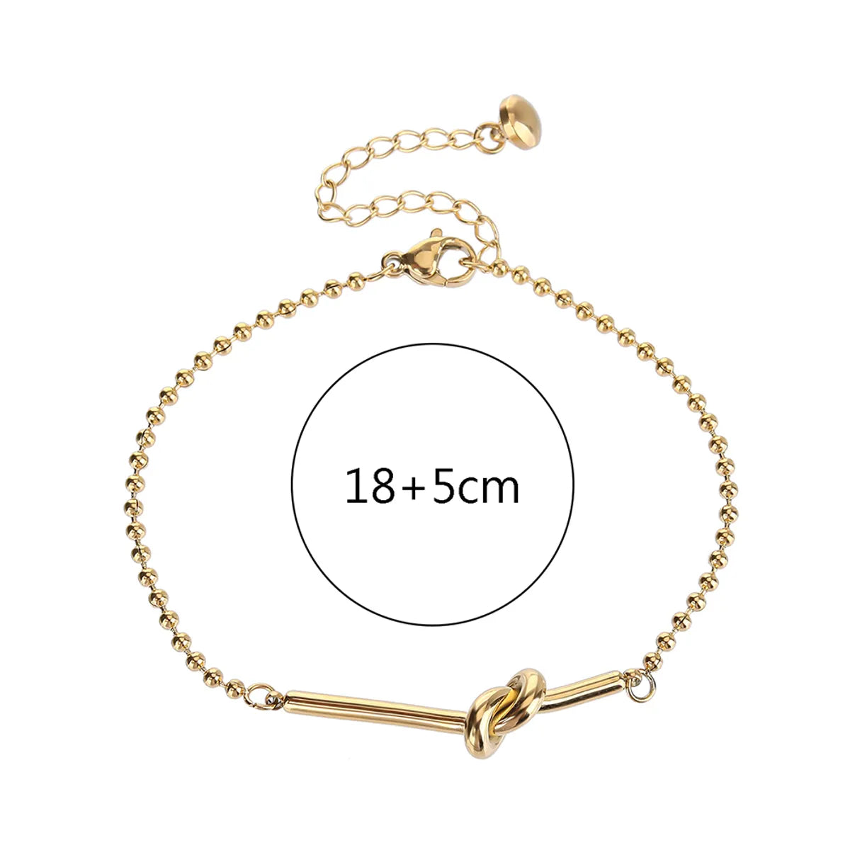 Simple Style Solid Color Knot Stainless Steel Titanium Steel Plating 18k Gold Plated Gold Plated Bracelets