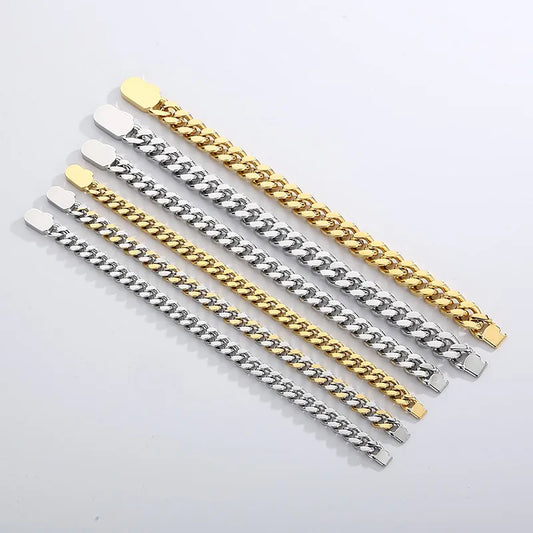 Stainless Steel 18K Gold Plated Simple Style Patchwork Plating Solid Color Bracelets