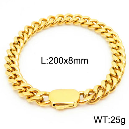 Stainless Steel 18K Gold Plated Simple Style Patchwork Plating Solid Color Bracelets