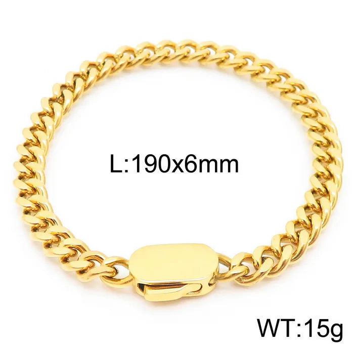 Stainless Steel 18K Gold Plated Simple Style Patchwork Plating Solid Color Bracelets