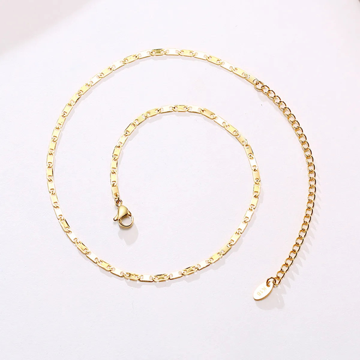 Wholesale Simple Style Solid Color Stainless Steel 18k Gold Plated Titanium Steel Necklace