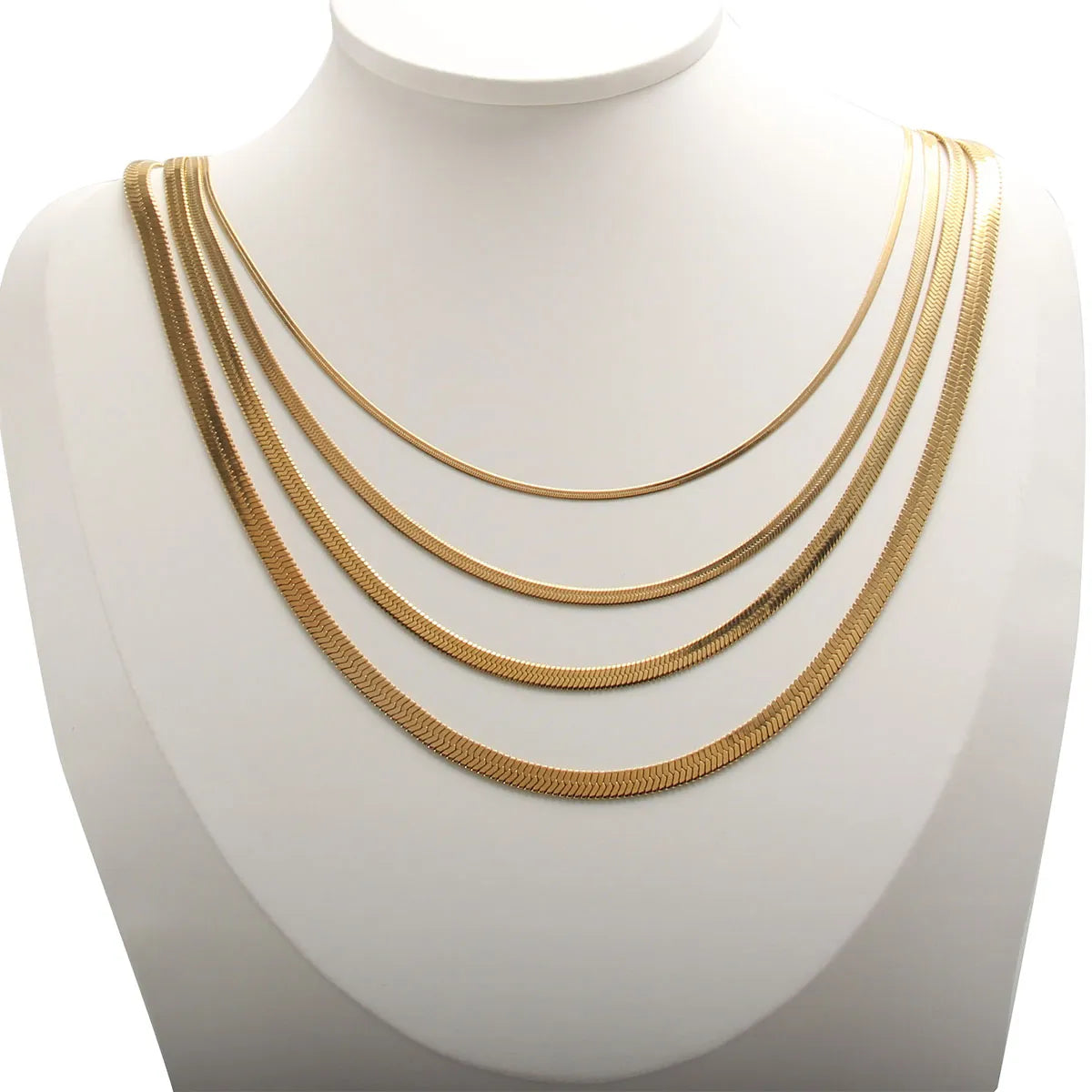 Wholesale Simple Style Solid Color Stainless Steel Chain Necklace