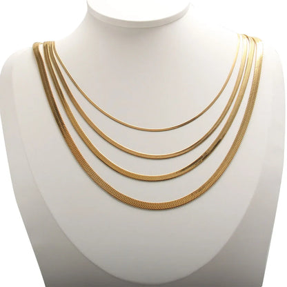 Wholesale Simple Style Solid Color Stainless Steel Chain Necklace