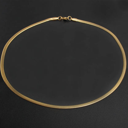 Wholesale Simple Style Solid Color Stainless Steel Chain Necklace