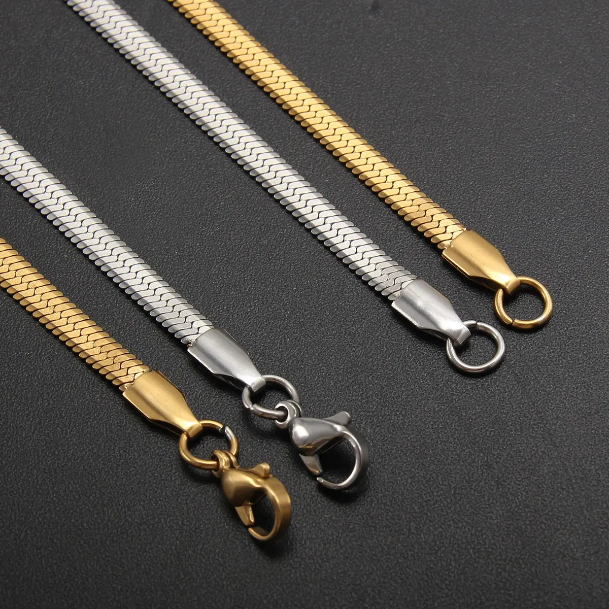 Wholesale Simple Style Solid Color Stainless Steel Chain Necklace