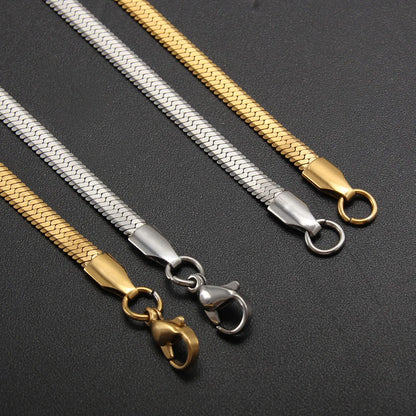 Wholesale Simple Style Solid Color Stainless Steel Chain Necklace