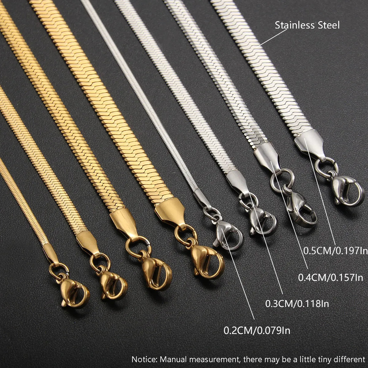 Wholesale Simple Style Solid Color Stainless Steel Chain Necklace