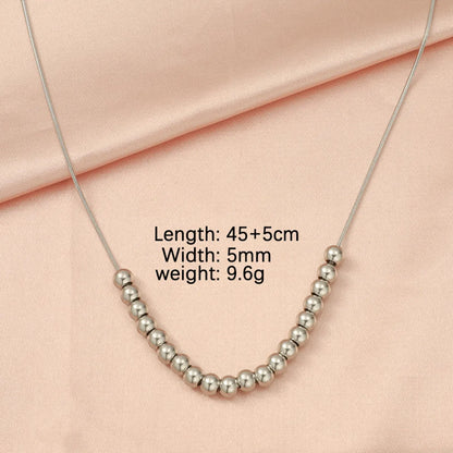 Stainless Steel 18K Gold Plated Simple Style Chain Solid Color None Pendant Necklace