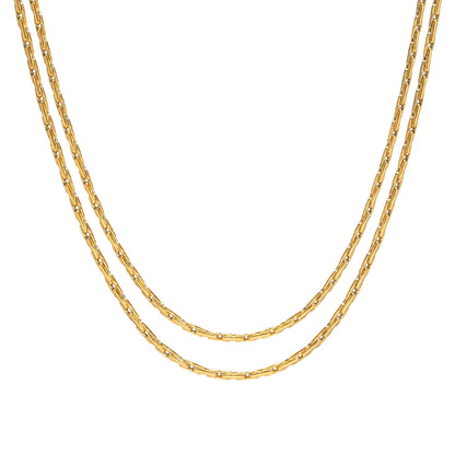 Wholesale Simple Style Solid Color Stainless Steel Handmade Plating 18k Gold Plated Necklace