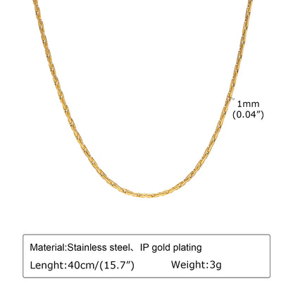 Wholesale Simple Style Solid Color Stainless Steel Handmade Plating 18k Gold Plated Necklace