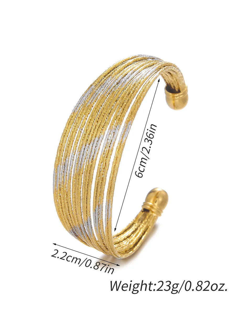 Simple Style Solid Color Stainless Steel Plating 18k Gold Plated Bangle