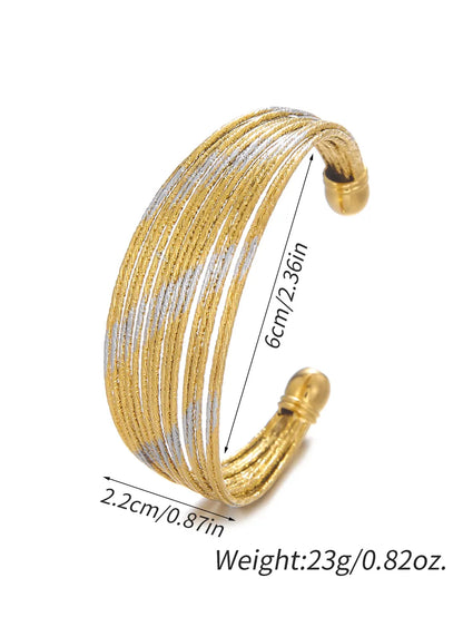 Simple Style Solid Color Stainless Steel Plating 18k Gold Plated Bangle