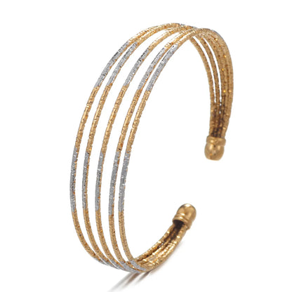 Simple Style Solid Color Stainless Steel Plating 18k Gold Plated Bangle