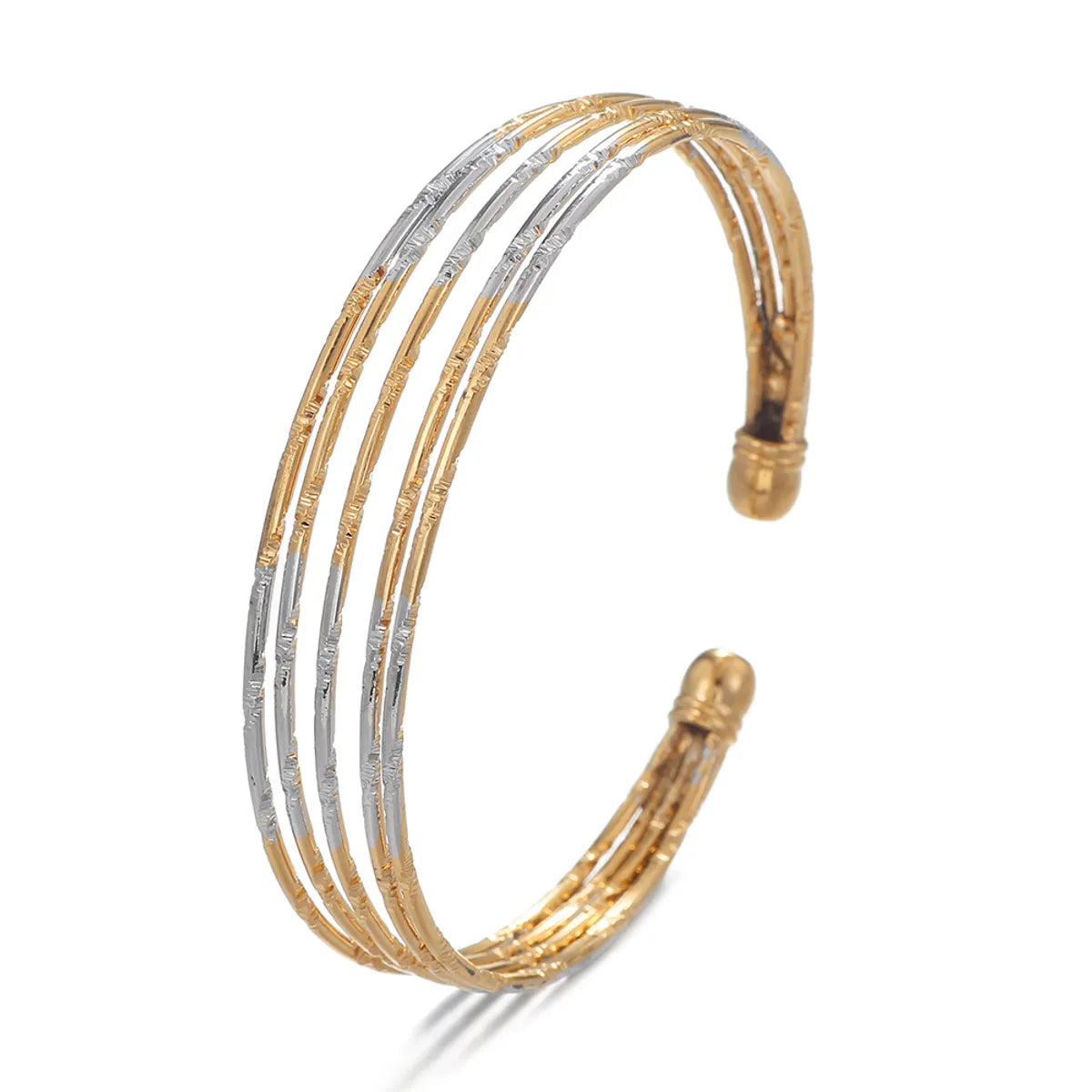 Simple Style Solid Color Stainless Steel Plating 18k Gold Plated Bangle