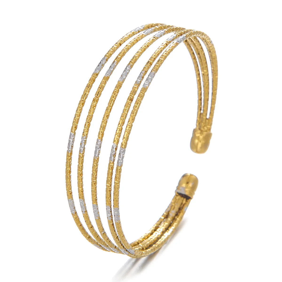 Simple Style Solid Color Stainless Steel Plating 18k Gold Plated Bangle