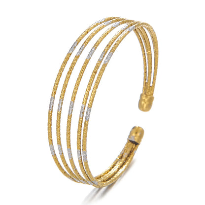 Simple Style Solid Color Stainless Steel Plating 18k Gold Plated Bangle