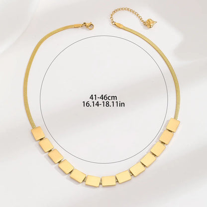 Wholesale Simple Style Solid Color Stainless Steel Plating 18k Gold Plated Necklace