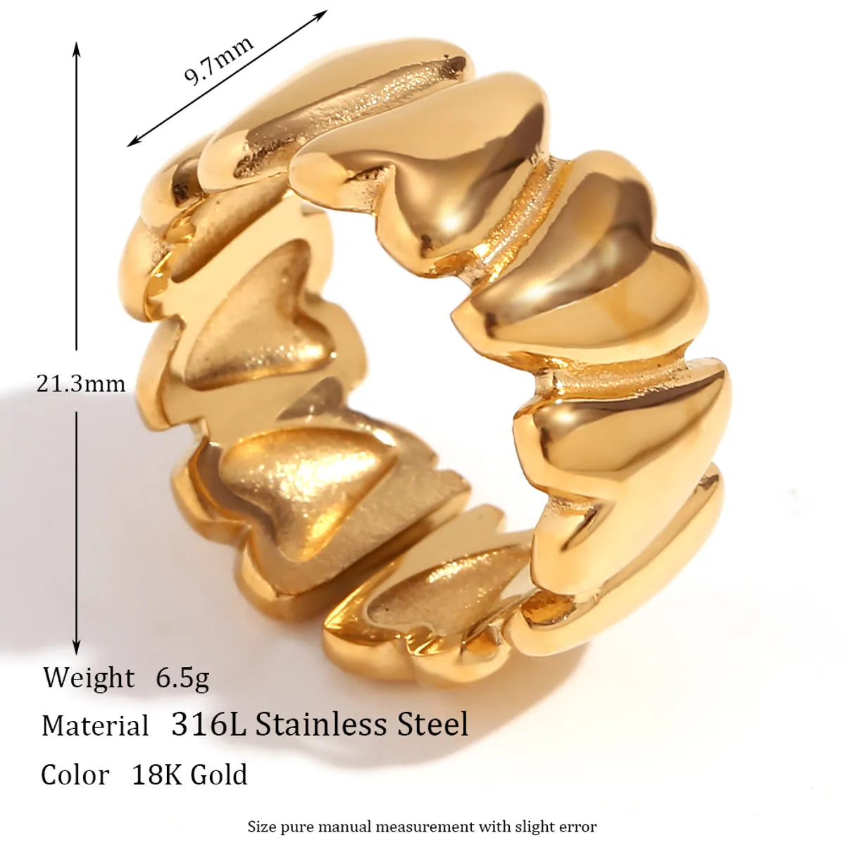 Wholesale Simple Style Solid Color Stainless Steel Plating 18k Gold Plated Open Rings