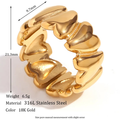 Wholesale Simple Style Solid Color Stainless Steel Plating 18k Gold Plated Open Rings