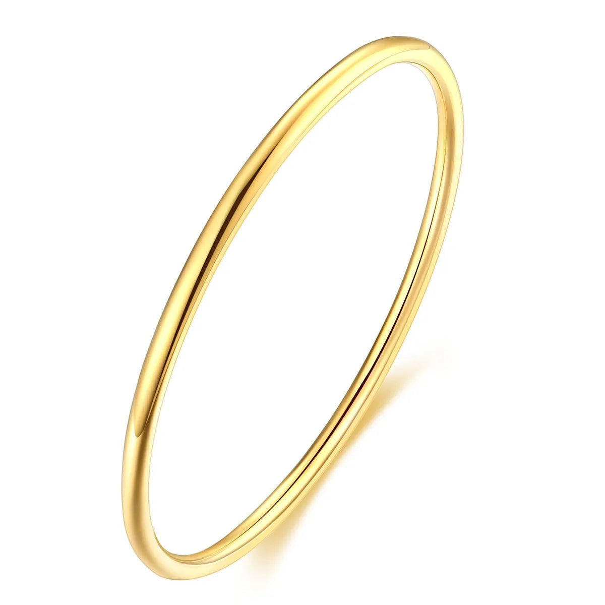 Wholesale Simple Style Solid Color Stainless Steel Plating Gold Plated Bangle