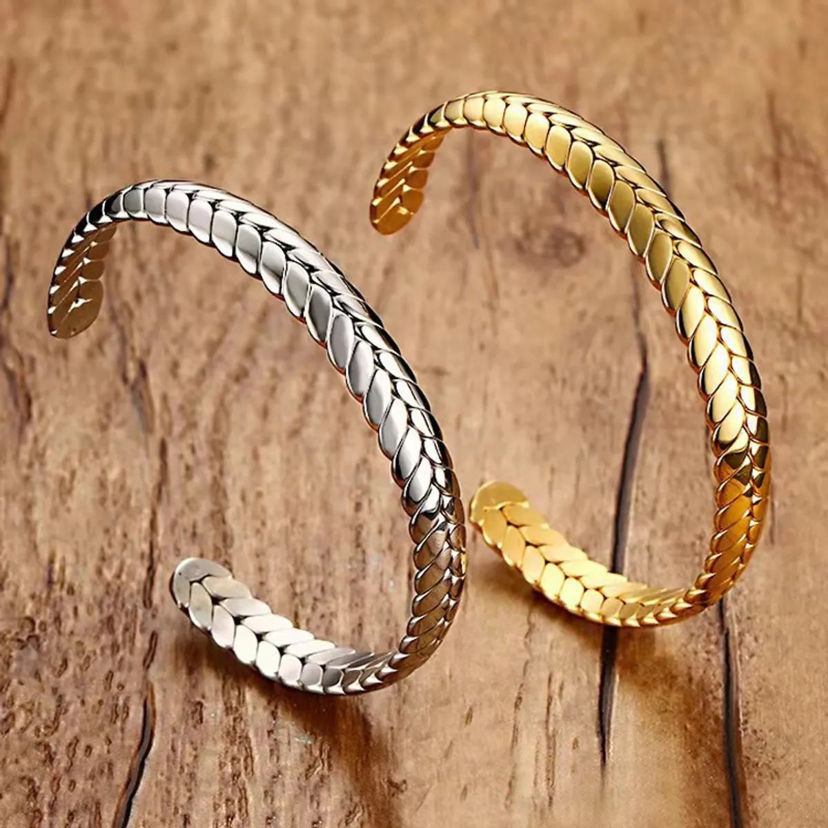 Wholesale Simple Style Solid Color Stainless Steel Plating Gold Plated Bangle