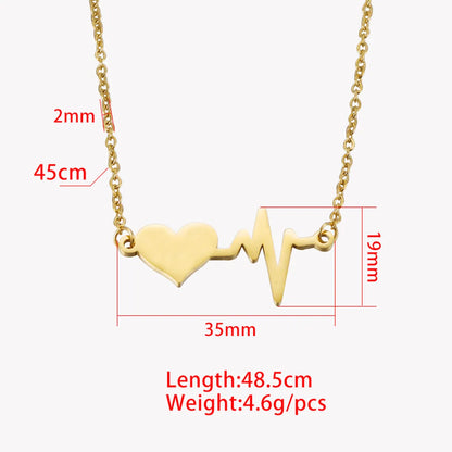 Wholesale Simple Style Solid Color Stainless Steel Plating Gold Plated Pendant Necklace