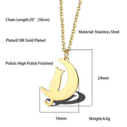 Wholesale Simple Style Solid Color Stainless Steel Plating Gold Plated Pendant Necklace