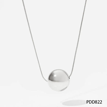 304 Stainless Steel 16K Gold Plated White Gold Plated Gold Plated Simple Style Plating Solid Color Pendant Necklace