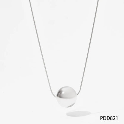 304 Stainless Steel 16K Gold Plated White Gold Plated Gold Plated Simple Style Plating Solid Color Pendant Necklace