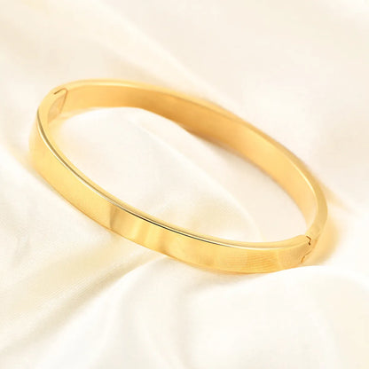 Simple Style Solid Color Stainless Steel Polishing Bangle