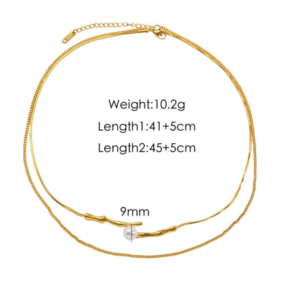 Wholesale Simple Style Solid Color Stainless Steel Titanium Steel Plating Gold Plated Necklace