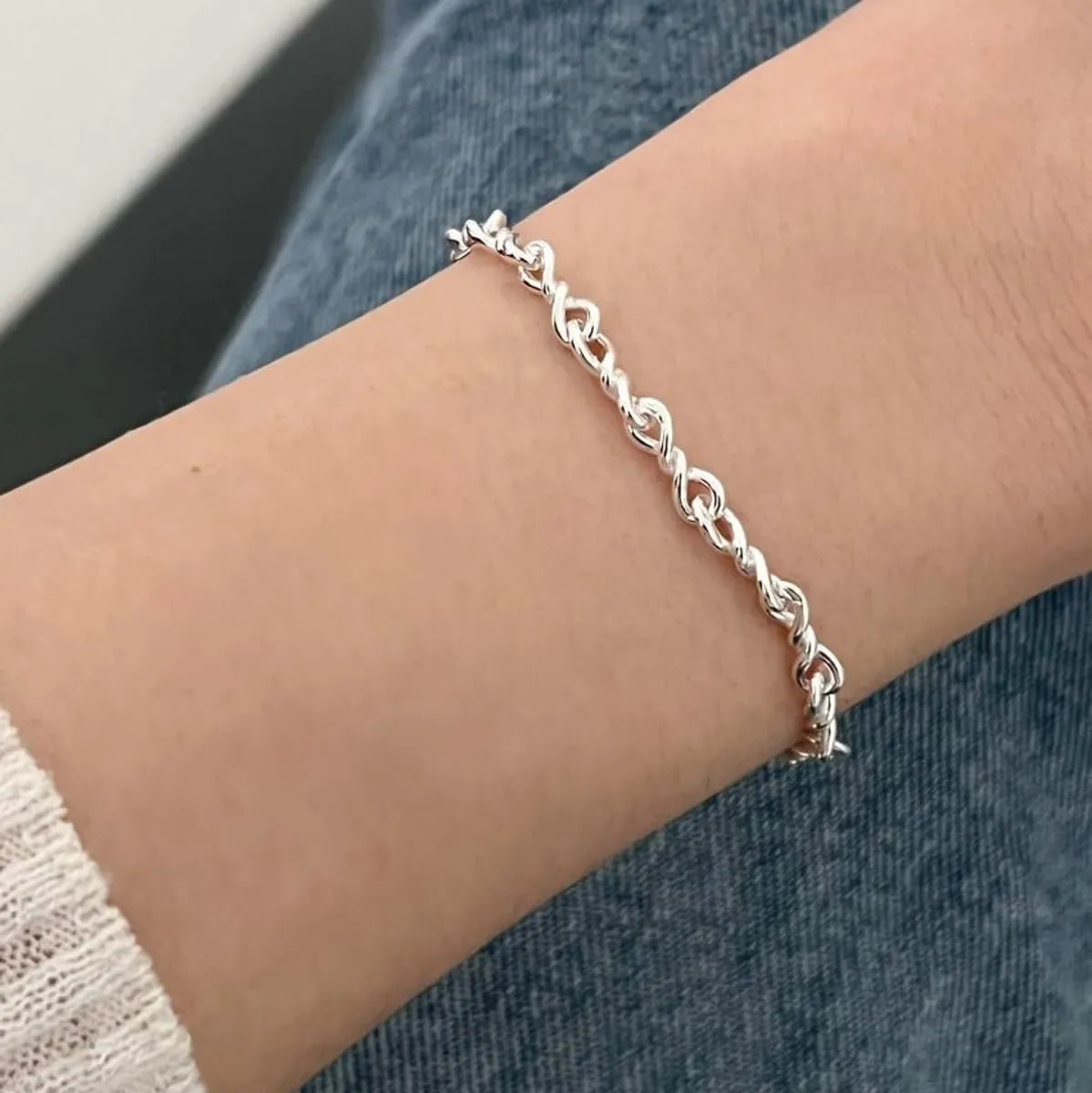 Wholesale Simple Style Solid Color Sterling Silver Bracelets