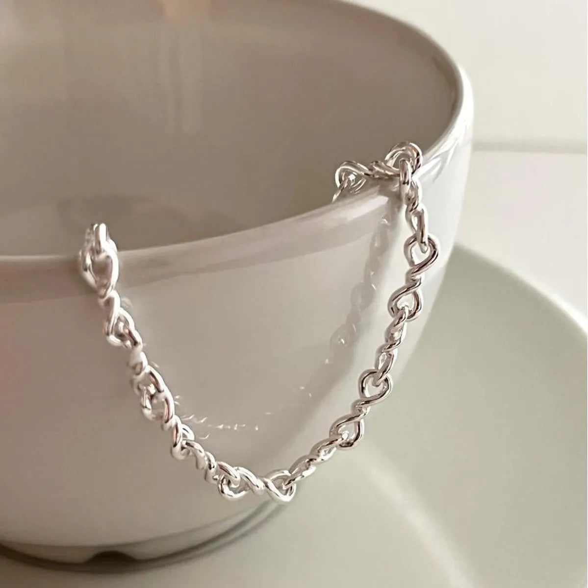 Wholesale Simple Style Solid Color Sterling Silver Bracelets