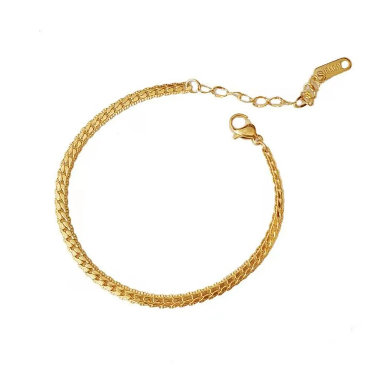 Simple Style Solid Color Titanium Steel Plating 18k Gold Plated Bracelets