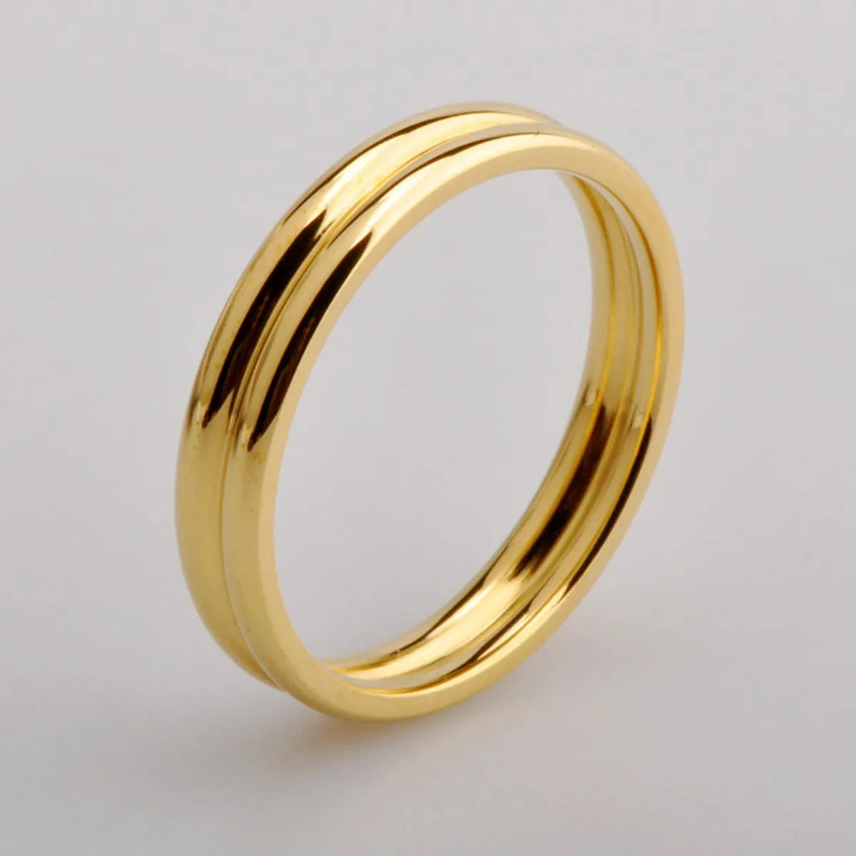 Wholesale Simple Style Solid Color Titanium Steel 18k Gold Plated Rings