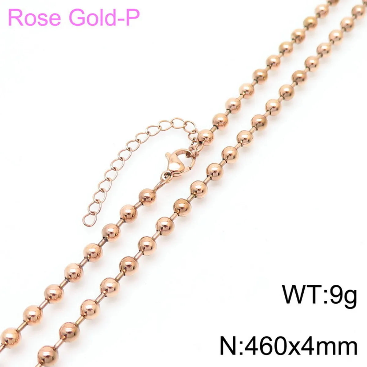 Wholesale Jewelry Simple Style Solid Color Titanium Steel 18K Gold Plated Chain Necklace