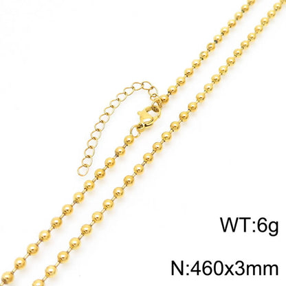 Wholesale Jewelry Simple Style Solid Color Titanium Steel 18K Gold Plated Chain Necklace