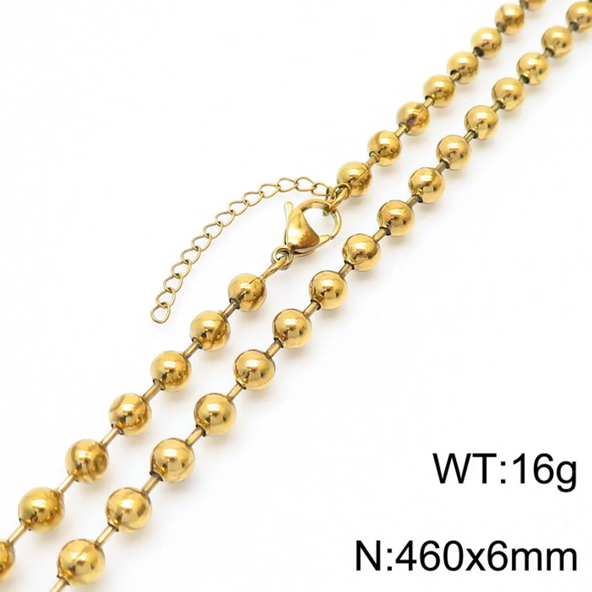 Wholesale Jewelry Simple Style Solid Color Titanium Steel 18K Gold Plated Chain Necklace