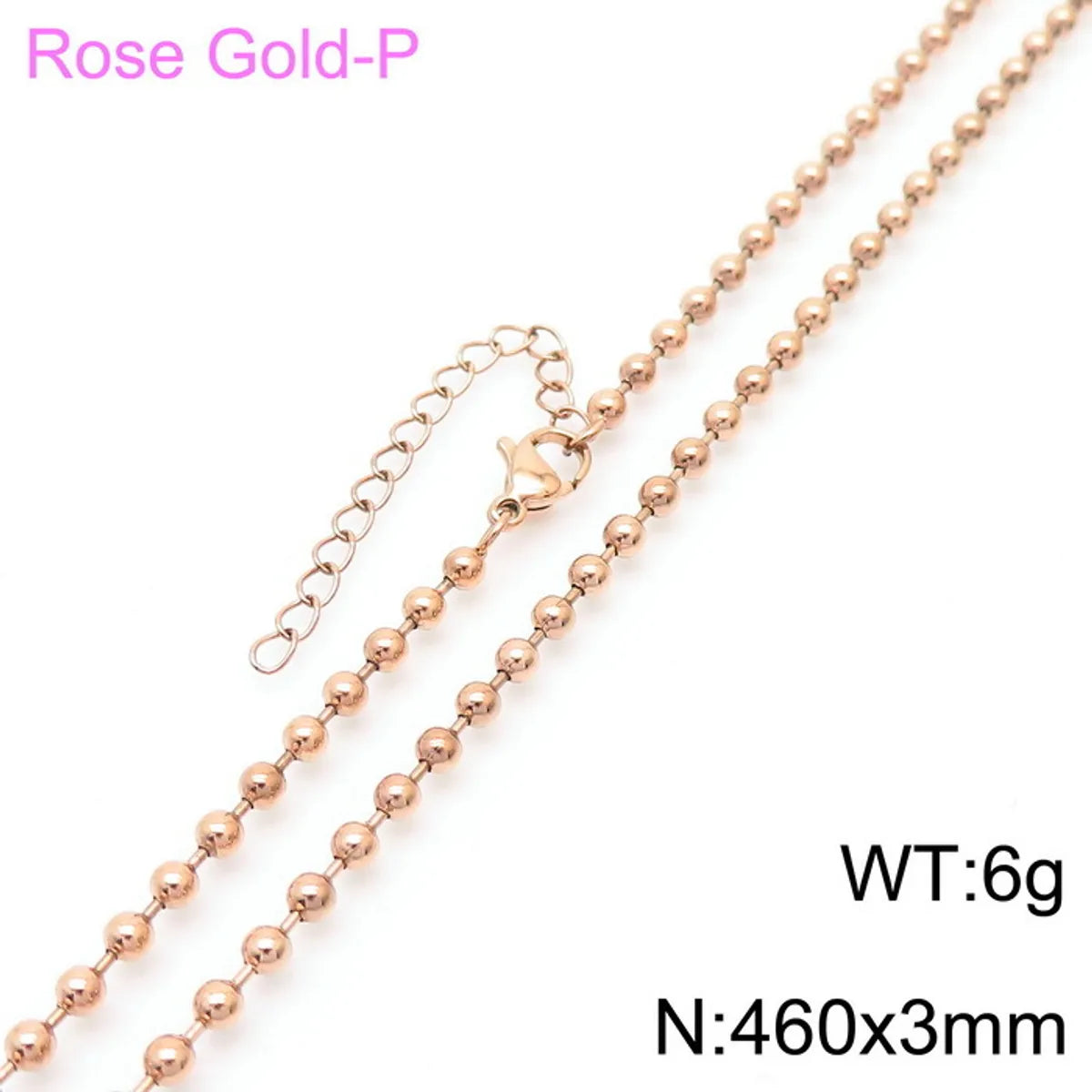 Wholesale Jewelry Simple Style Solid Color Titanium Steel 18K Gold Plated Chain Necklace