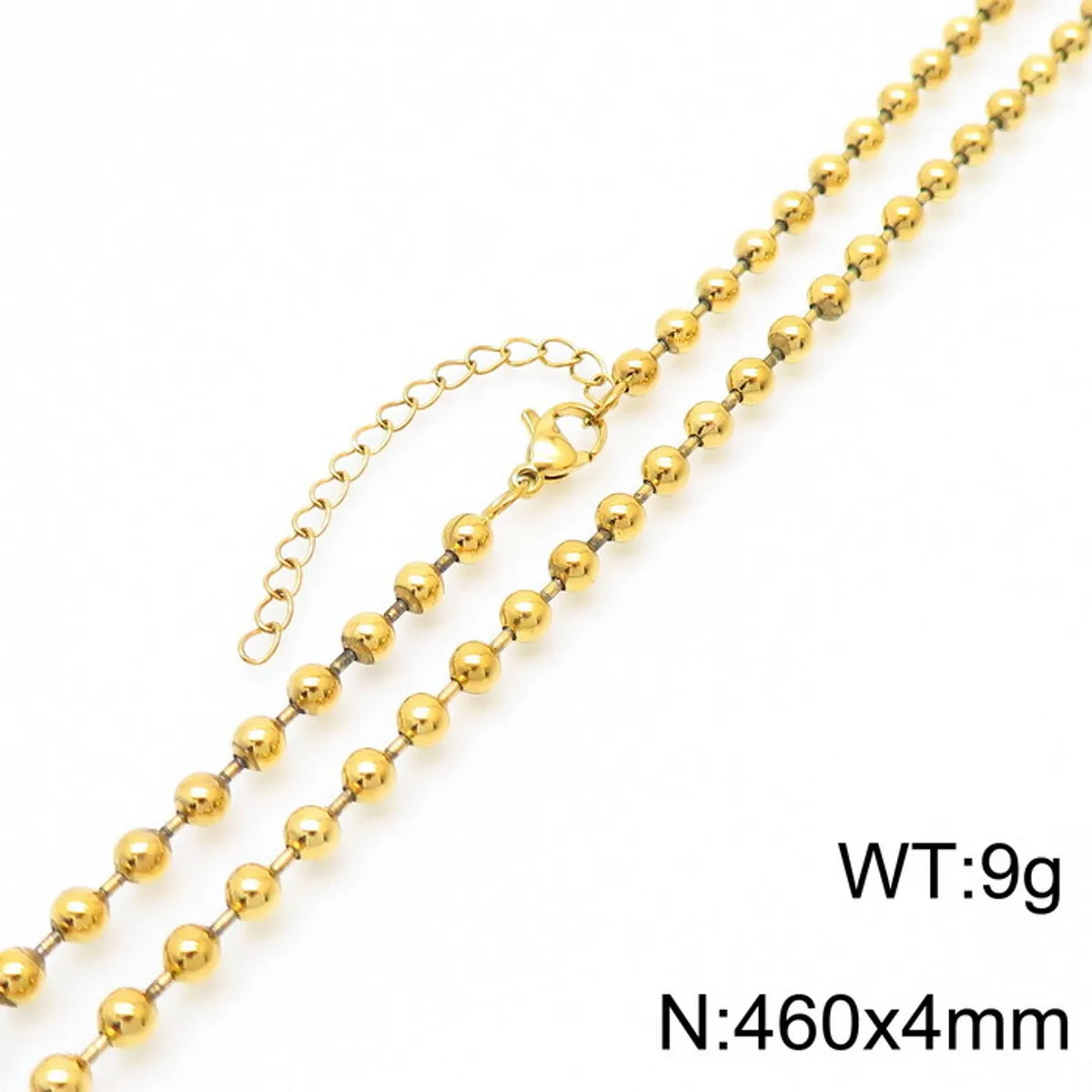 Wholesale Jewelry Simple Style Solid Color Titanium Steel 18K Gold Plated Chain Necklace