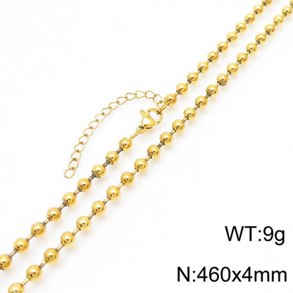 Wholesale Jewelry Simple Style Solid Color Titanium Steel 18K Gold Plated Chain Necklace