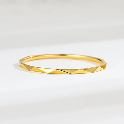 Wholesale Simple Style Solid Color Titanium Steel Gold Plated Rings