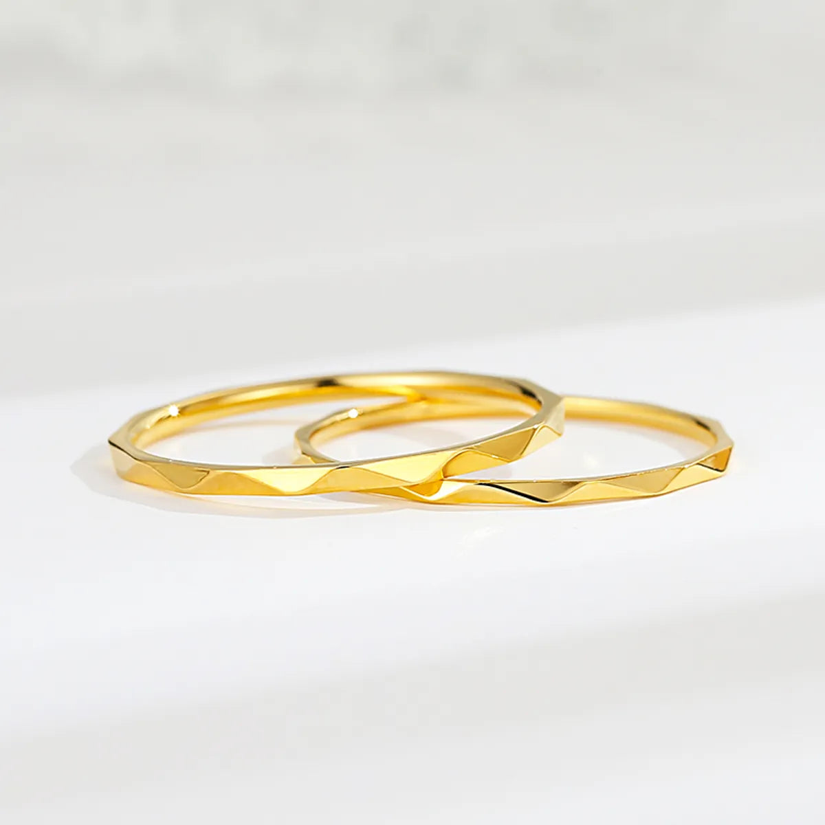 Wholesale Simple Style Solid Color Titanium Steel Gold Plated Rings