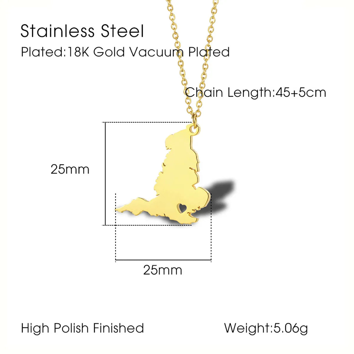 Wholesale Simple Style Solid Color Titanium Steel Irregular Pendant Necklace