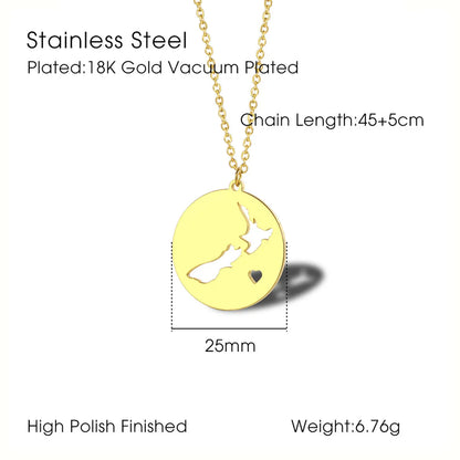 Wholesale Simple Style Solid Color Titanium Steel Irregular Pendant Necklace