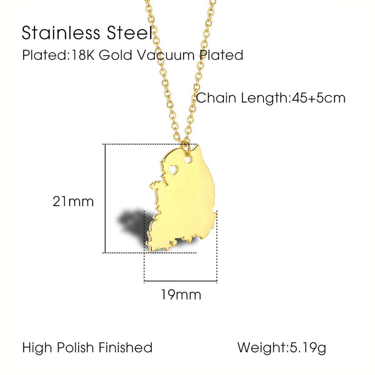 Wholesale Simple Style Solid Color Titanium Steel Irregular Plating Gold Plated Pendant Necklace