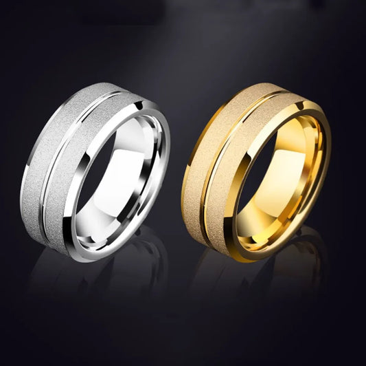 Wholesale Simple Style Solid Color Titanium Steel Plating 18k Gold Plated Rings