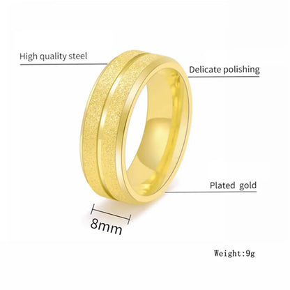 Wholesale Simple Style Solid Color Titanium Steel Plating 18k Gold Plated Rings