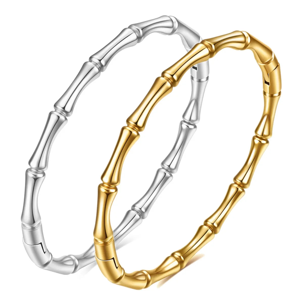 Simple Style Solid Color Titanium Steel Plating Gold Plated Bangle