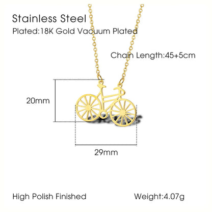 Wholesale Simple Style Solid Color Titanium Steel Plating Gold Plated Pendant Necklace